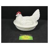 Milk Glass Nesting Hen