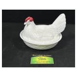 Milk Glass Nesting Hen