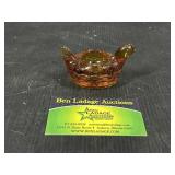 Amber Glass Chicken Salt cellar