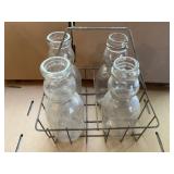 Producers  Glass Milk Bottles and Metal Crate; 1