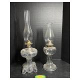 2 Glass Oil Lamps