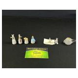 Alice In Wonderland Thimbles, Small Swan Teapot,