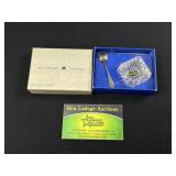 Sterling Silver Spoon with Glass Salt Dip