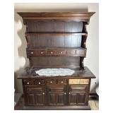 Wooden Hutch With Storage Drawers & Shelves