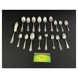 17 Sterling Silver Spoons and 1 Butter Knife