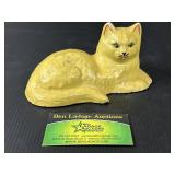 Yellow Plaster Cat Decor