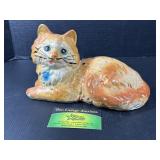 Plaster Lounging Cat decor