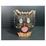 Cardboard Halloween Black Cat Basket: 1950