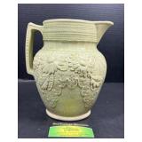 Green floral pitcher