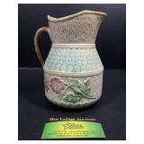 Antique Majolica farmhouse pitcher