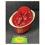 Red Cast Iron Bunny Roaster
