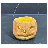 Small Paper Mache Halloween Jack O Lantern Basket