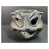 Vintage Paper Mache Halloween Black Cat Basket