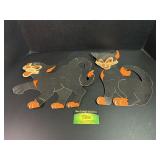 2 Cardboard Halloween Black Cat Decorations