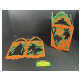 2 Cardboard Halloween Fold Out Lantern Decorations