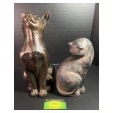 Plastic cat statues