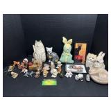 Alice in Wonderland tray, monkey figurines and
