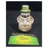 Toby Vintage glazed pottery face decanter