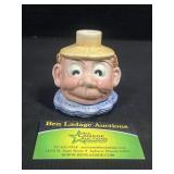 Toby Vintage glazed pottery face decanter