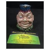 Toby Vintage glazed pottery face pitcher