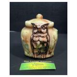 Austrian Art Pottery Owl Lidded Jar
