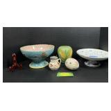 Two bowls on stands and more