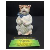 Antique Figural Pottery Cat Still Bank