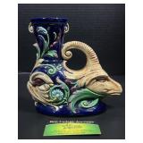 Czechoslovakian Art Pottery Figural Ram Ewer