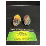 2 Vintage Chalkware sleeping cat figurines