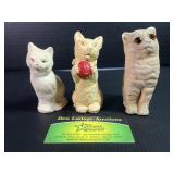 3 Chalkware Cat Figures