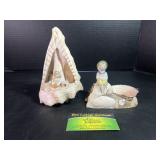 Vintage Hand-painted Conch shell figurines