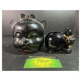Cat head jar and trinket bowl
