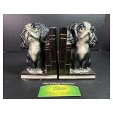 Vintage black & white Cocker Spaniel dog bookends