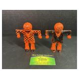 2 Plastic Halloween Scarecrow Figures