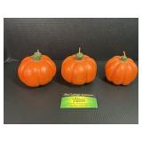 3 Pumpkin Shaped Candles