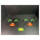 (2) H. E. Luhs Cardboard Halloween Black Cats