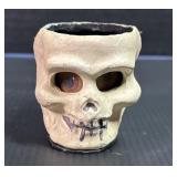 Mini Ceramic Halloween Skull Basket with insert