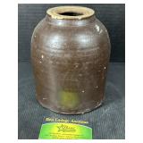 Antique Brown-glazed stoneware crock