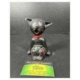 Vintage Japan Black Cat Figural Ceramic