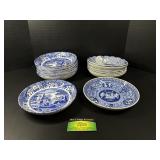 Spode Blue & White Plates & Bowls Set