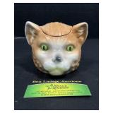 Cat Head Ceramic Cookie Jar