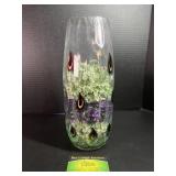 Glass Vase With Peacock Feather Design