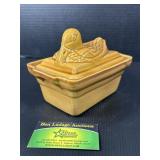 Duck Brown Glazed Pottery Butter Dish