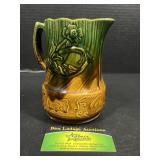 Antique English Majolica Pitcher, Wild Rose Bark