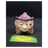 Toby Vintage glazed pottery face coin bank