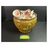 Large Pottery Vase of Sea Shells