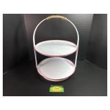 Enamel 2 Tier Tray