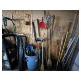 Contents of Garage Wall, Yard Tools, and More
