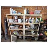 Shelves of Planters, Paint, and More