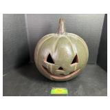 Large Green Metal Pumpkin Decoration